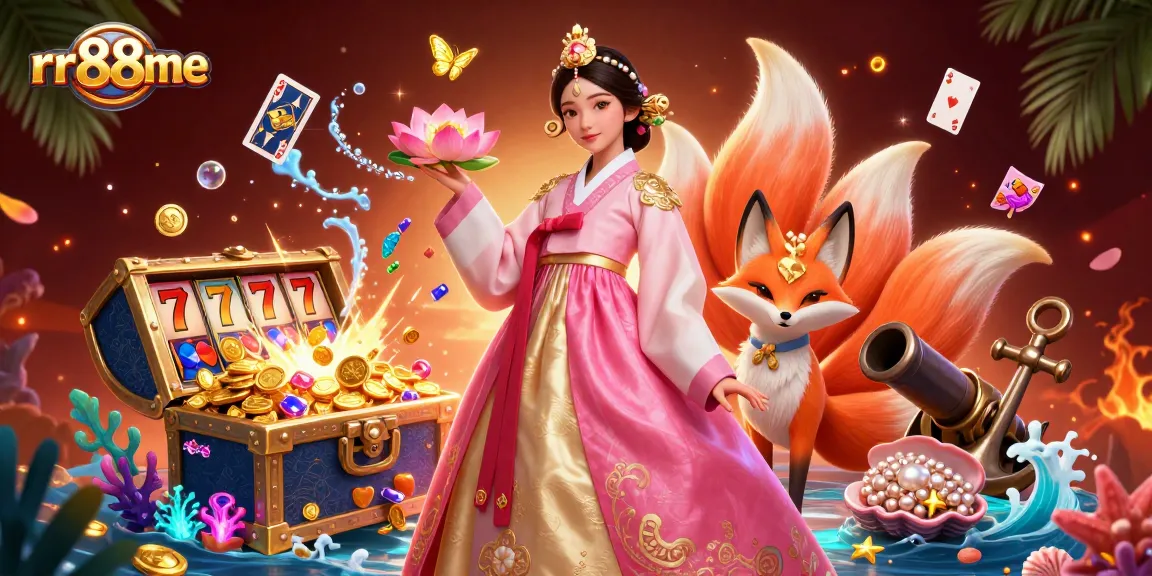 Spin to win at rr88me with vibrant 3D casino illustration showcasing thrilling gaming elements and characters.