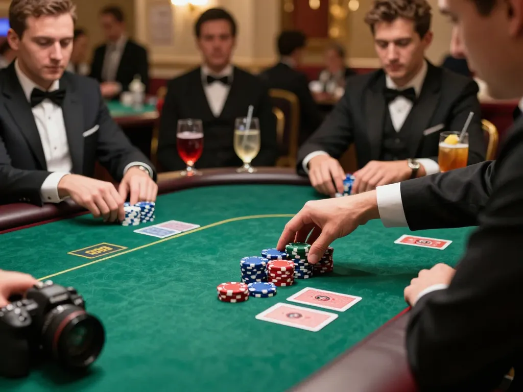 Players engaging in high-stakes poker action at du88 casino table with vibrant chips and cards.