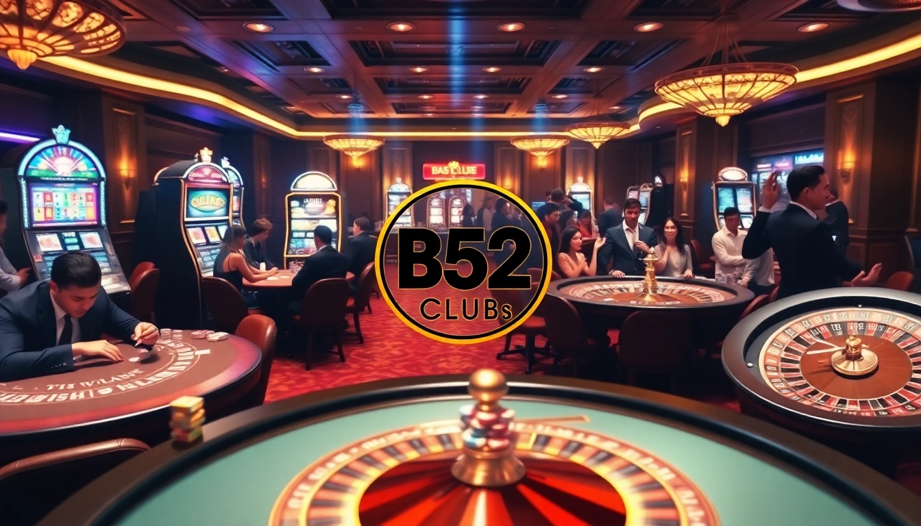 B52 CLUB casino players enjoying high-stakes games at luxurious tables