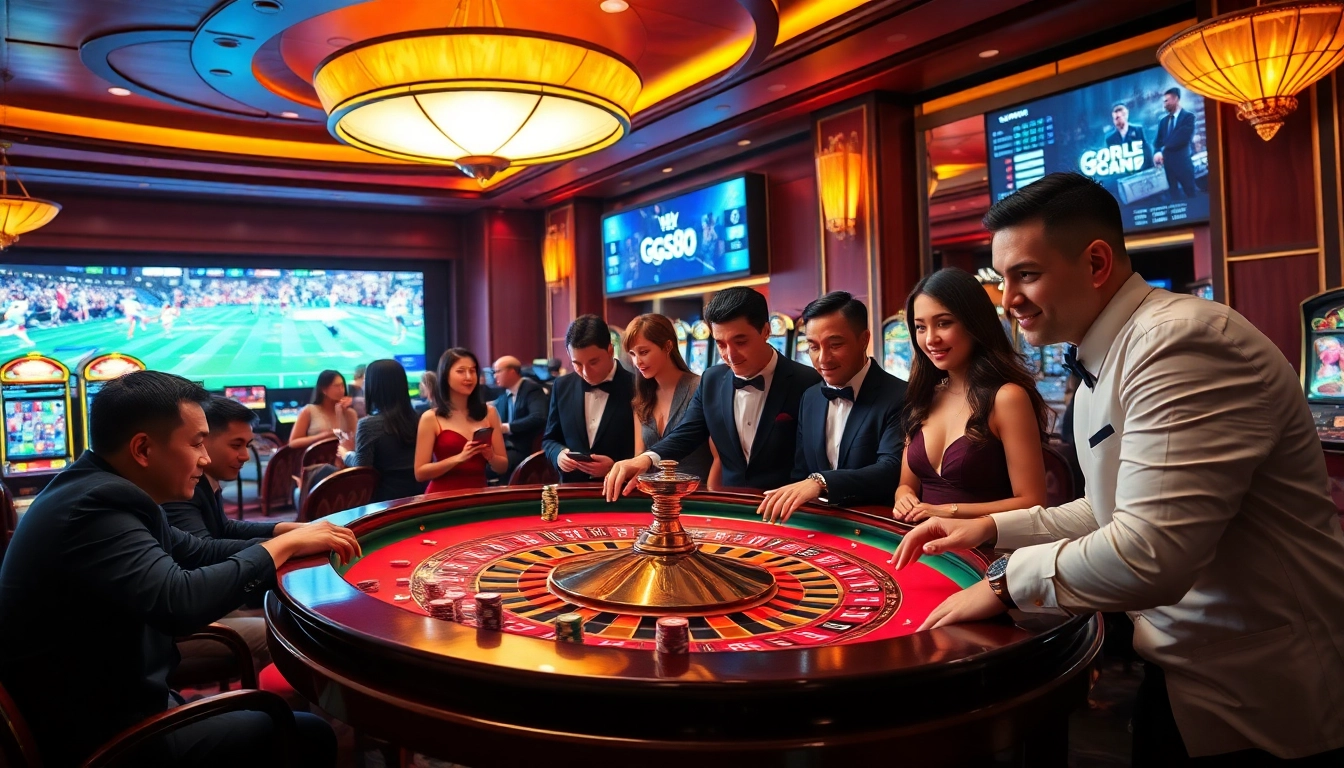 At GG88.work, players engage at a vibrant casino table amid an exciting atmosphere of gambling.