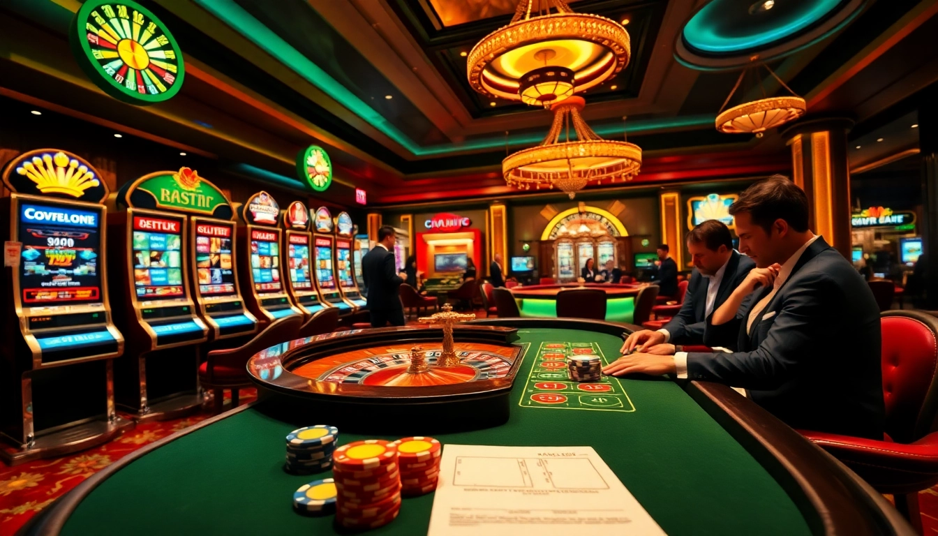 Experience the thrill of betting and winning at https://rr88a.us.com/, featuring vibrant slot machines and a roulette wheel.