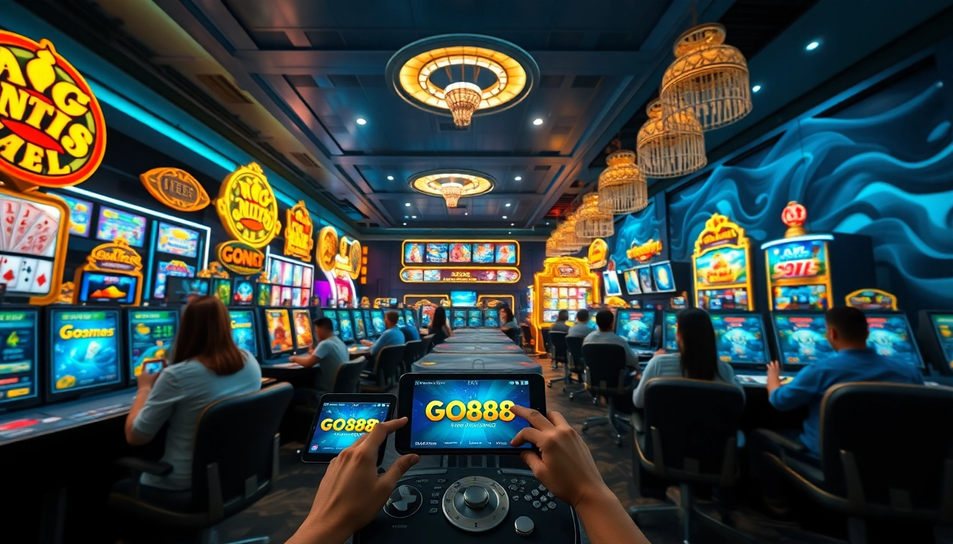 Engaging players enjoying online gaming at GO88 with a vibrant interface and immersive environment.