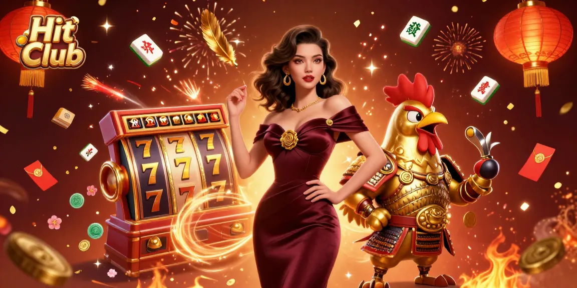 Experience the excitement at Hit Club with a glamorous scene featuring dynamic slot elements and captivating characters.