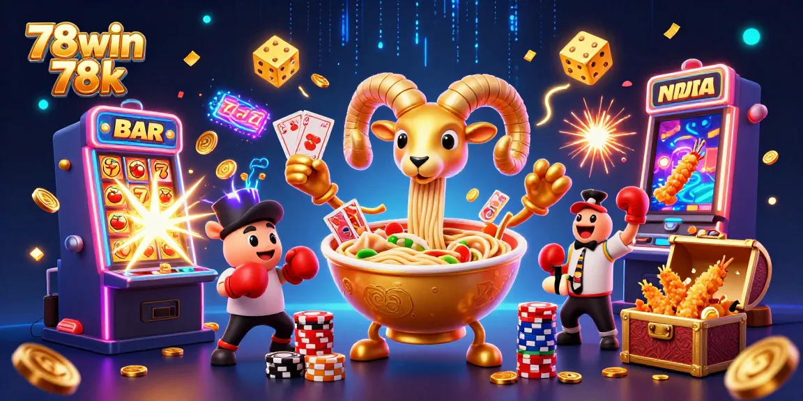 Engage with the thrilling excitement of 78win 78k as animated characters play cards and casinos burst with colorful offerings.