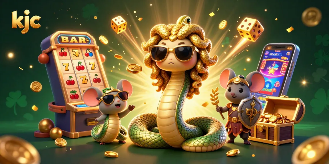 Experience thrilling gameplay at kjc with colorful slot machines and characters in a vibrant casino scene.