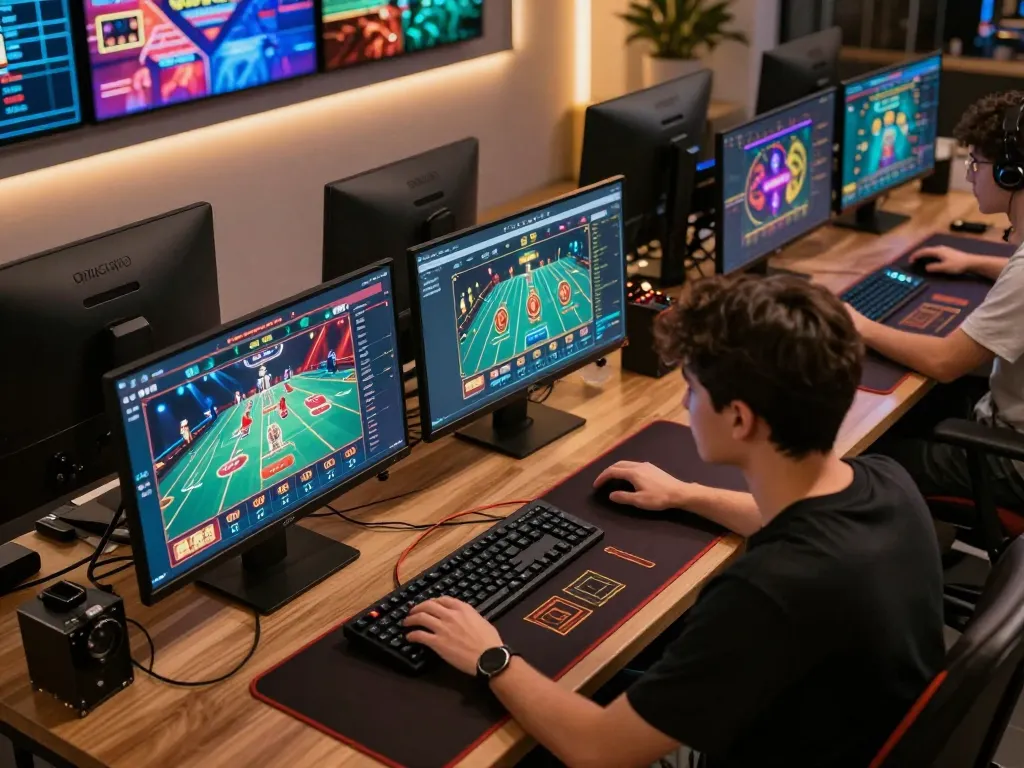 Engaged player strategically betting with Go 88 at a professional online gaming setup