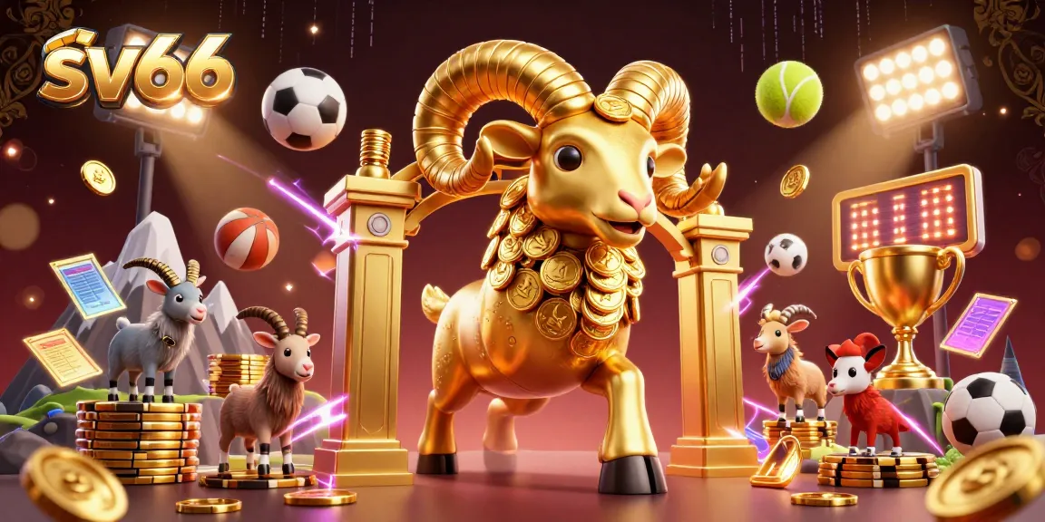 Experience the thrill of sv66 with dynamic sports betting action featuring a powerful golden ram and vibrant elements.