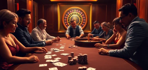 The excitement of gambling at https://789p.gives/ with a luxurious poker table and vibrant players.