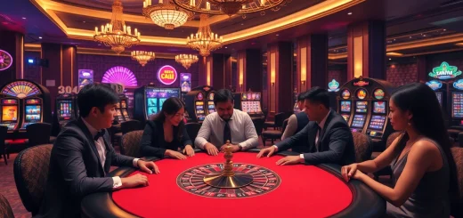 High-stakes poker action at bem88.com with a vibrant casino atmosphere.