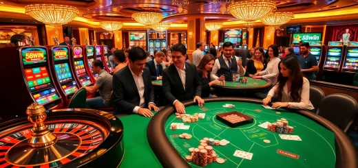 Experience the thrill of gaming at 58win.com with vibrant casino tables and enthusiastic players.