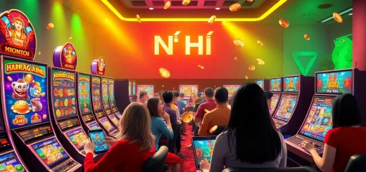Nổ Hũ slots in a vibrant online casino with players enjoying engaging gameplay and exciting winnings.