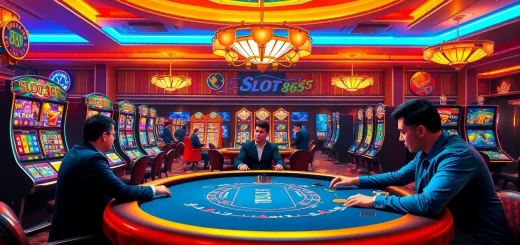Experience the excitement of Slot365 with vibrant casino games and dealers in action.
