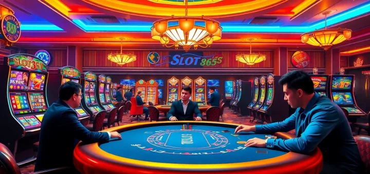 Experience the excitement of Slot365 with vibrant casino games and dealers in action.