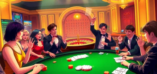 Experience the thrill of iq88 racing with players actively engaged at a luxurious casino table.